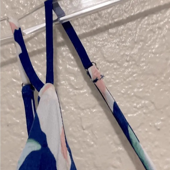 Lulus Blooming Bright Blue Floral Print High-Low Wrap Midi Dress Size Small NWT - Picture 8 of 10